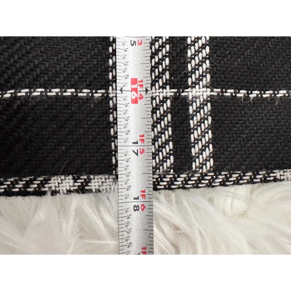 J. Crew Plaid‎ A-Line Skirt Black White Tweed Women's Size 12